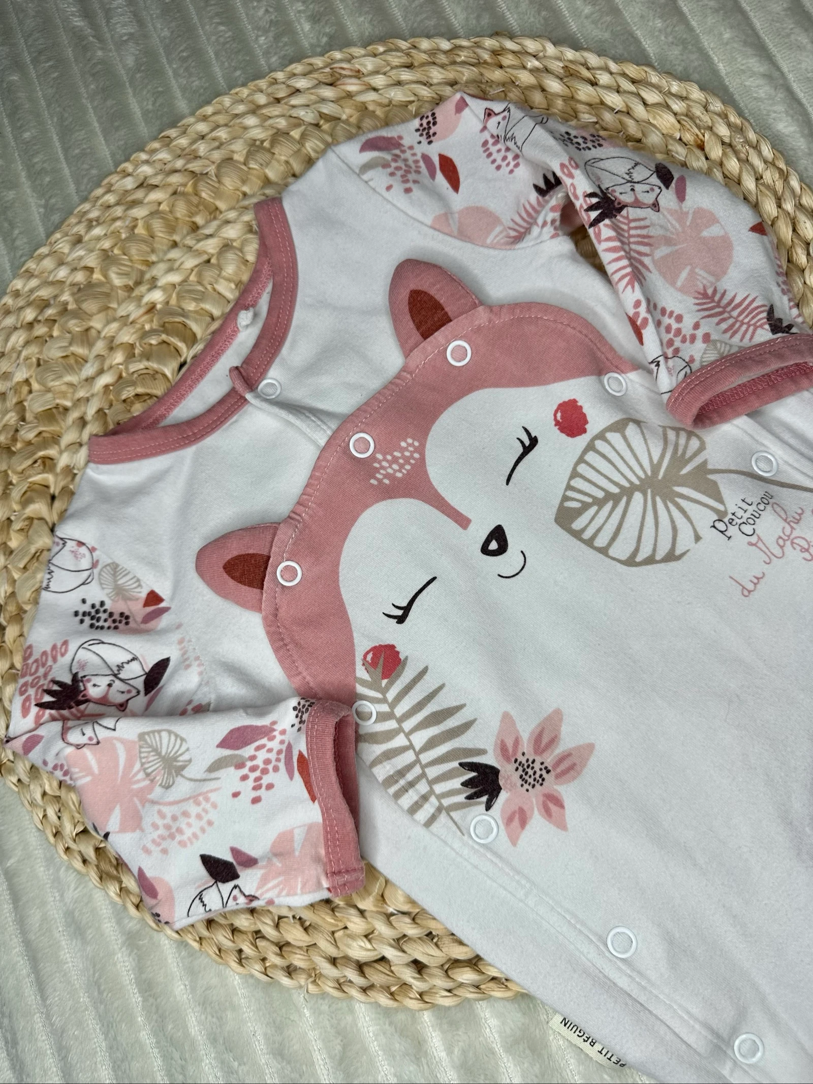 Pyjama een stuk Petit Béguin roze wit 3 maanden – photo 2